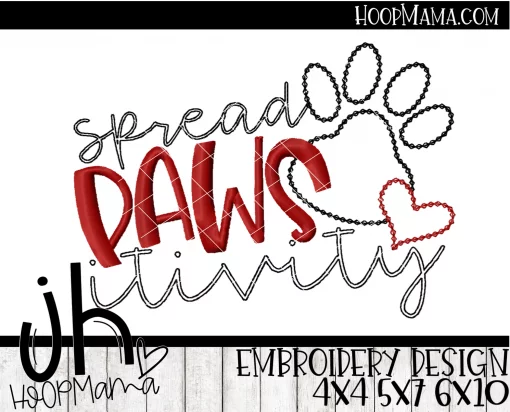 Spread Pawsitivity - Embroidery and Cutting Option - Image 2