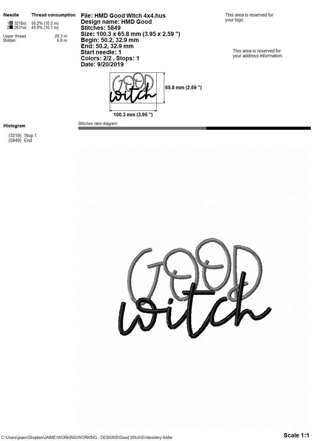 Good Witch - Embroidery and Cutting Option - Image 6