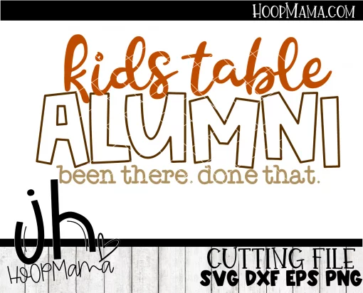 Kids Table Alumni - Embroidery and Cutting Options - Image 2