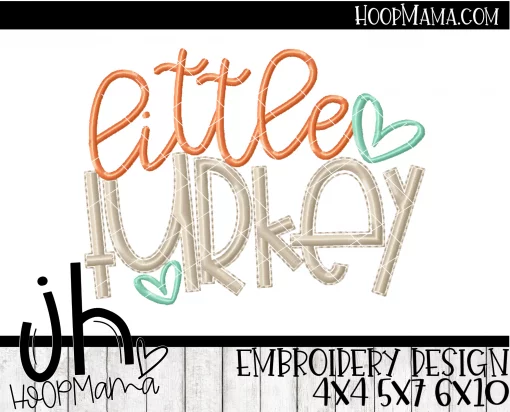 Little Turkey - Girl - Embroidery and Cutting Options - Image 3