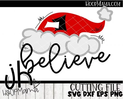 Believe With Santa Hat - 2019 - Embroidery and Cutting Options - Image 3