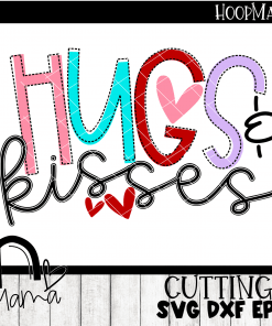 Hugs And Kisses - Embroidery and Cutting Options - HoopMama