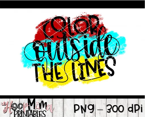 Color Outside The Lines - Printable - DOWNLOAD - Image 2