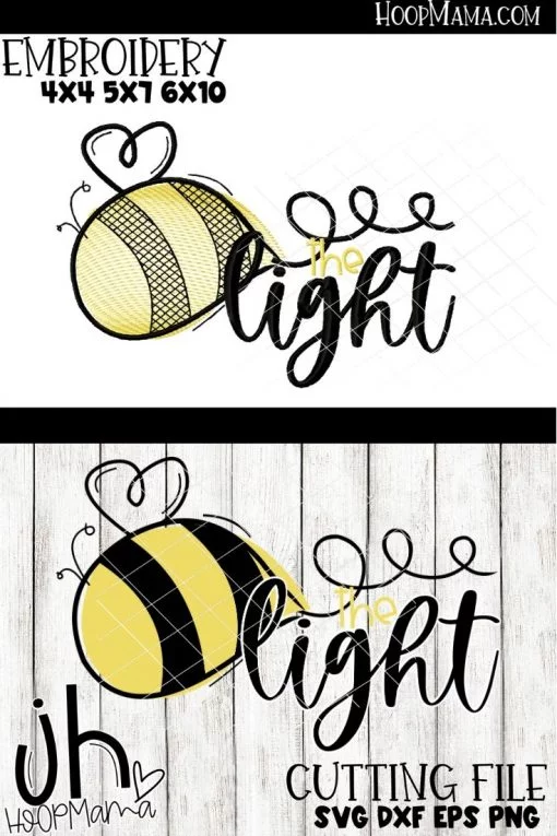 BEE The Light -  Embroidery and Cutting Options