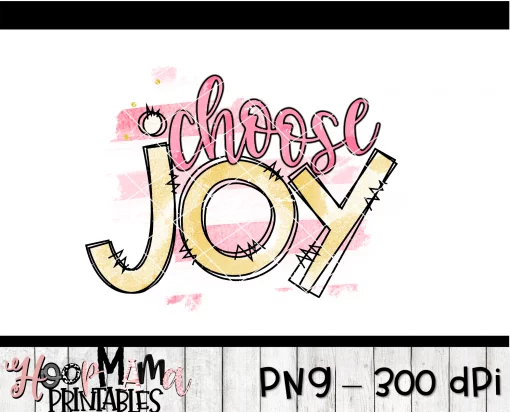 Choose Joy - Pink And Yellow - Printable - DOWNLOAD - Image 2