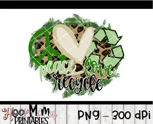 Peace Love Recycle - Printable - DOWNLOAD - Image 2