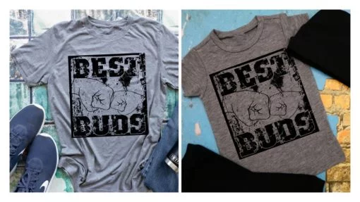 SPT-E4B3 Y/ E4B2 - Best Buds  - 10.5in & 8.5in - SCREEN PRINT TRANSFER