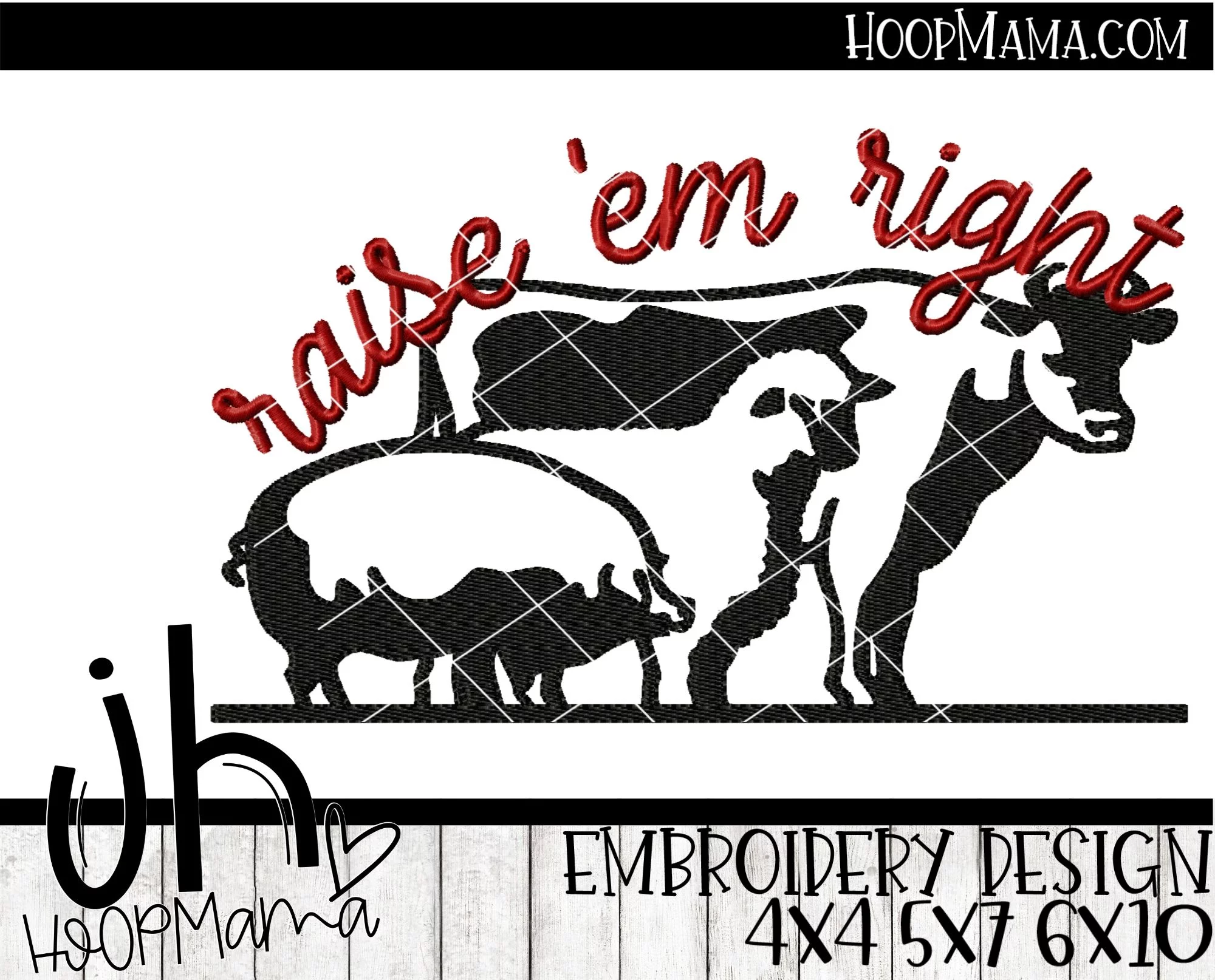 Raise Em Right - Fair Animals - Embroidery and Cutting Options - Image 3