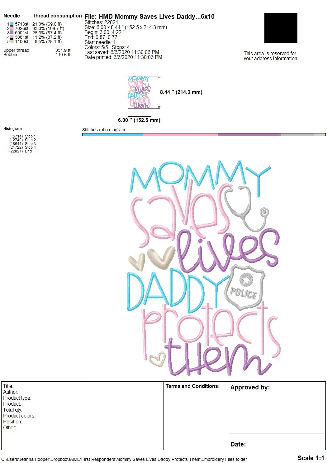 Mommy Saves Lives Daddy Protects Them - Embroidery and Cutting Options - Image 4