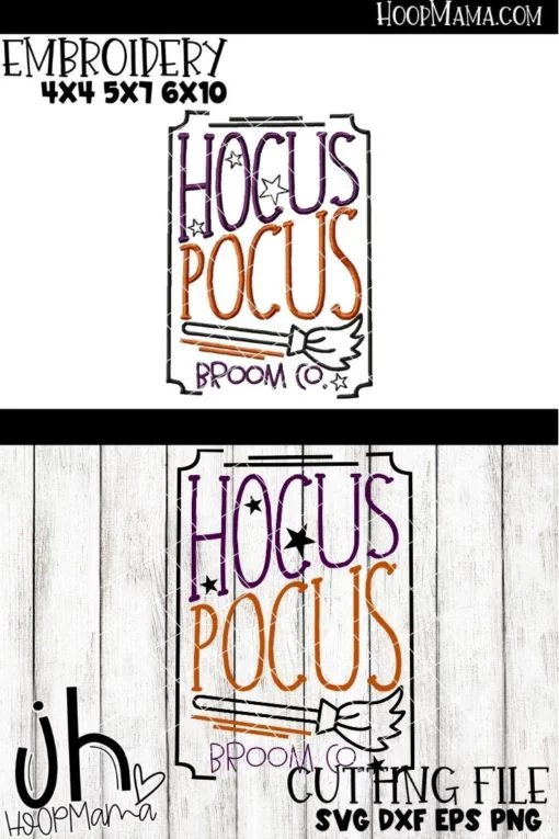 Hocus Pocus Broom Co - Embroidery and Cutting Options