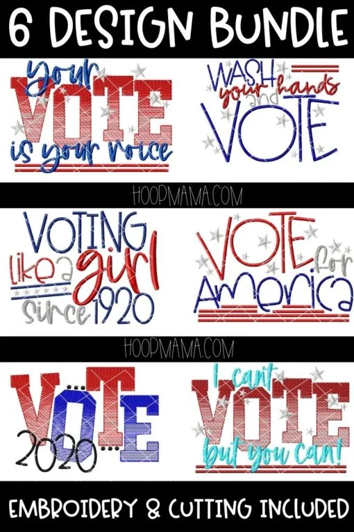 Vote 2020 Bundle - Embroidery and Cutting Options - Image 2