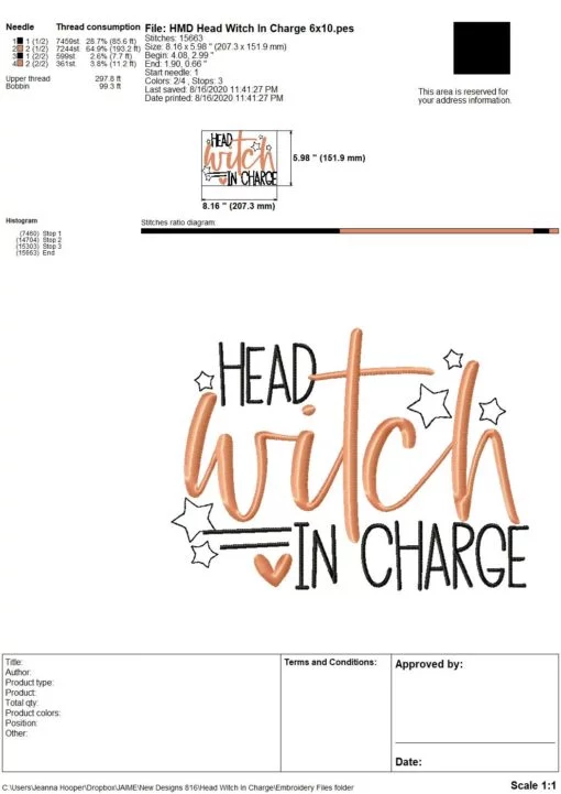 Head Witch In Charge - Embroidery and Cutting Options - Image 6