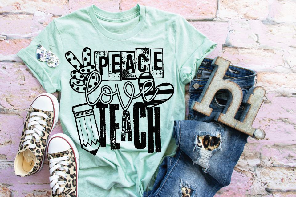 Peace Love Teach : Official Sunflower Peace love teach shirt, hoodie