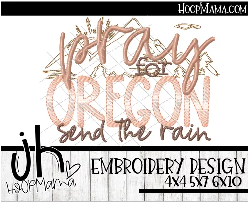 Pray For Oregon - Embroidery and Cutting Options - Image 2