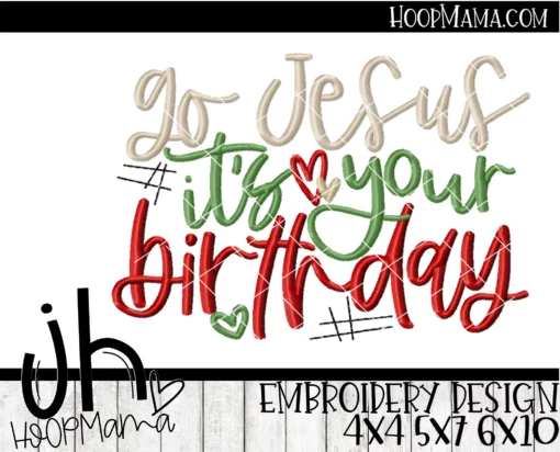 Go Jesus It's Your Birthday - Embroidery and Cutting Options - Image 2