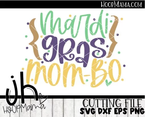 Mardi Gras MOM-Bo - Embroidery and Cutting Options - Image 3