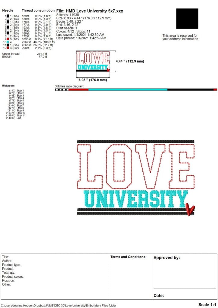 Love University Embroidery and Cutting Options HoopMama