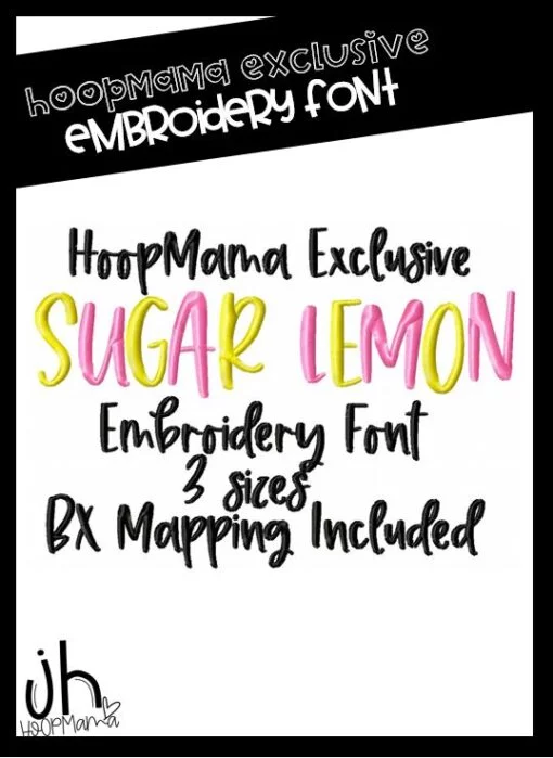 Sugar Lemon Embroidery Font With BX Mapping