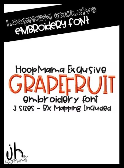 Grapefruit Embroidery Font With BX Mapping