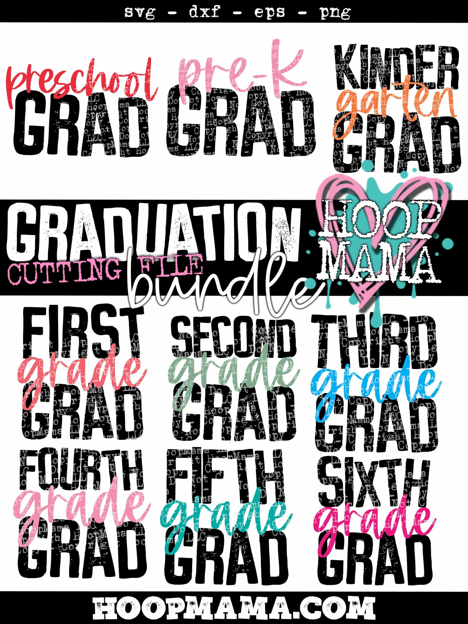 Graduation Svg Bundle Cutting Only Hoopmama