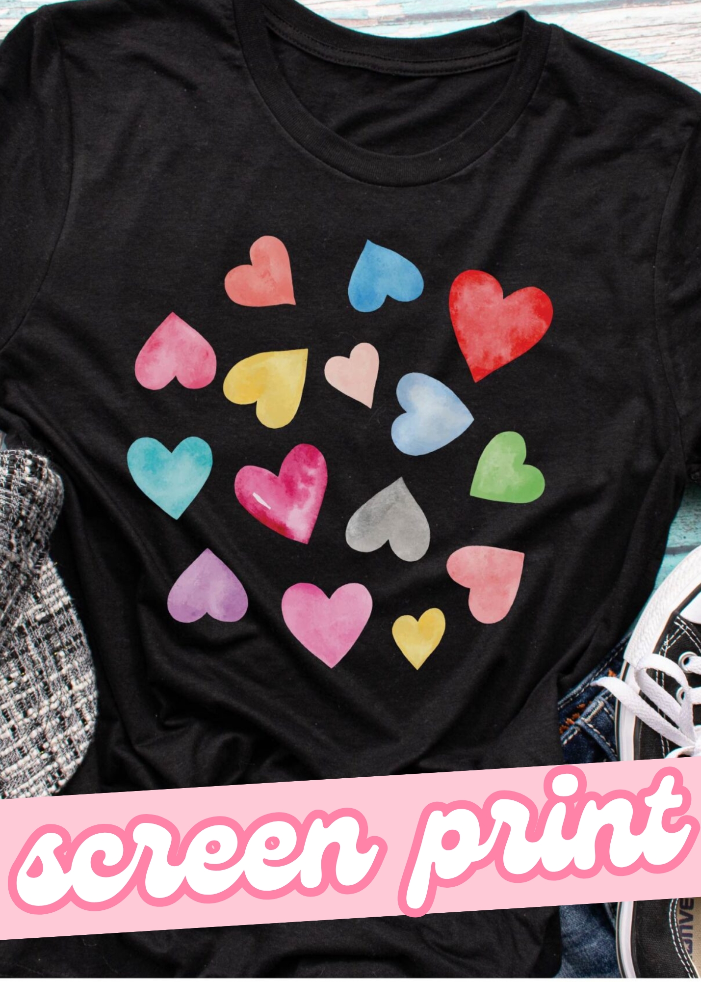 SPTP-PF11 - Heart Cluster-SCREEN PRINT TRANSFER *** Premium