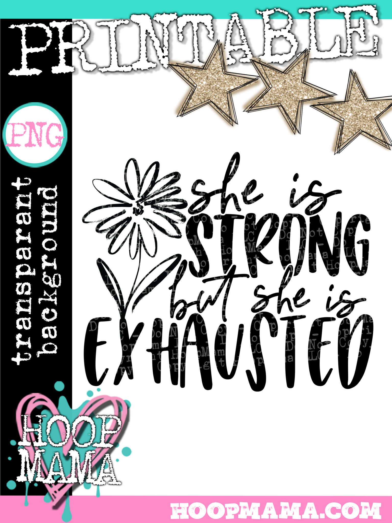 She Is Strong-PRINTABLE DOWNLOAD - HoopMama