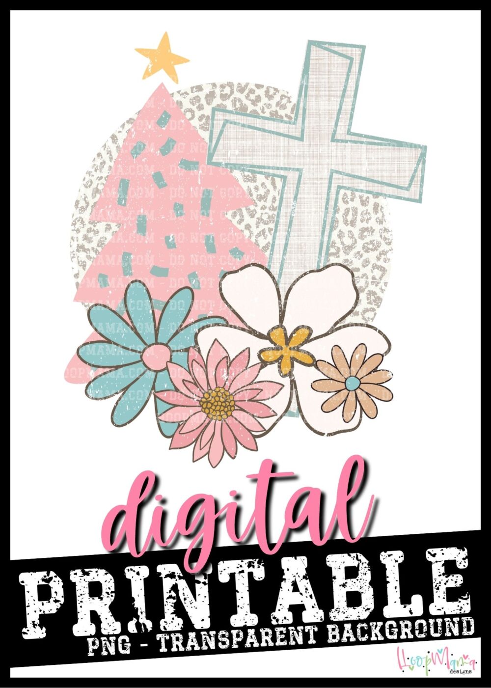 Floral Christmas Tree- PRINTABLE-DOWNLOAD