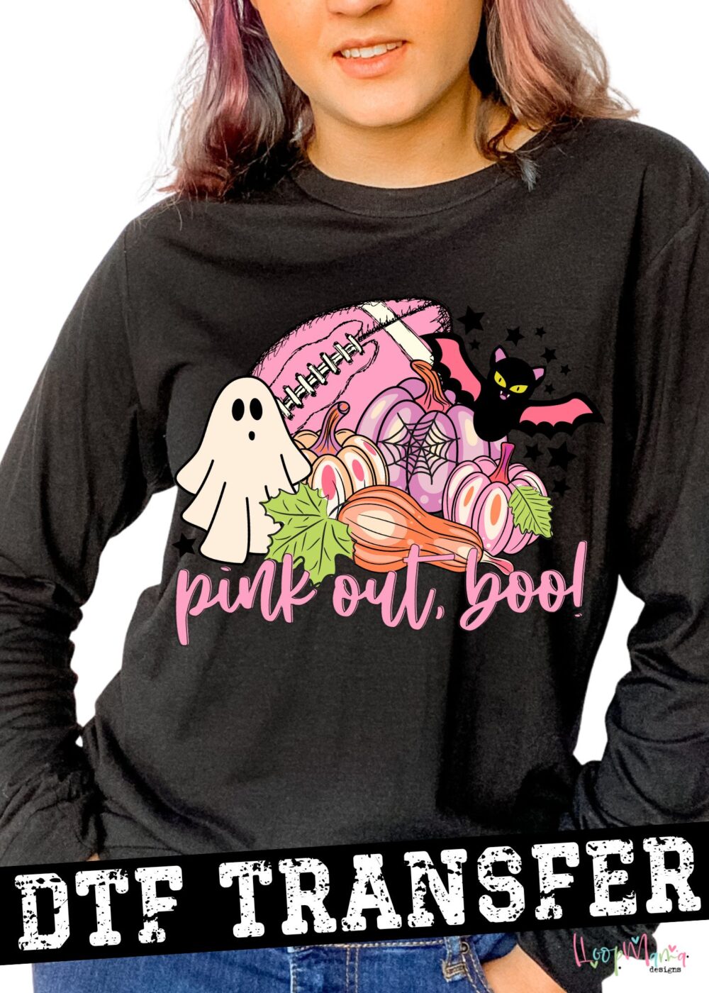 R20086 - DTF TRANSFER - Pink Out Boo