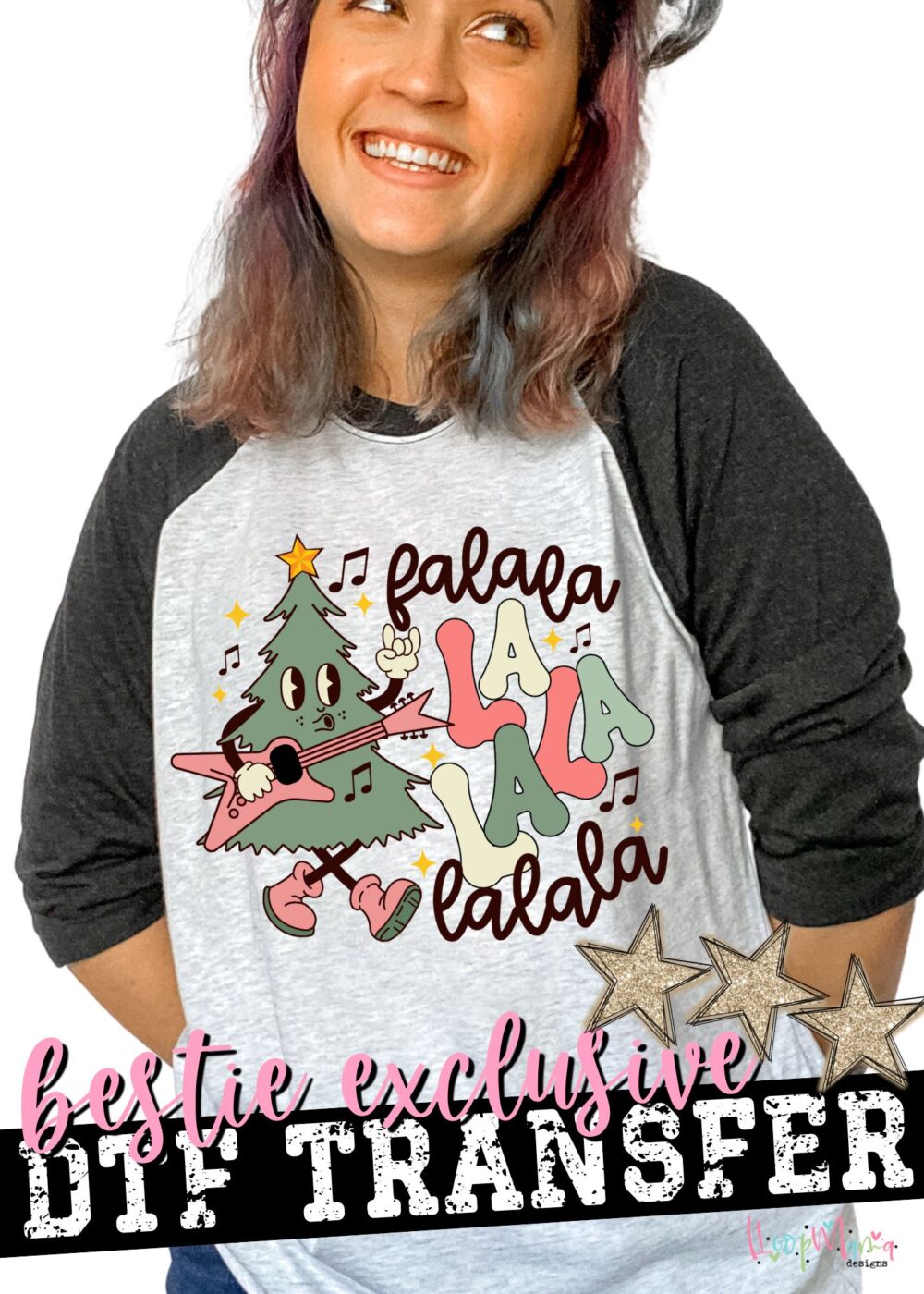 R20157 - Rockstar Christmas Tree - HoopMama Exclusive - DTF Transfer