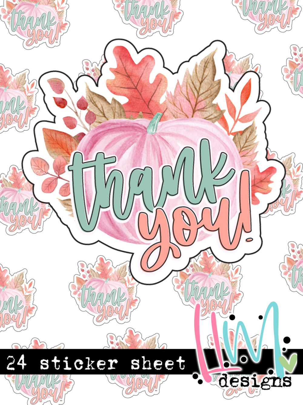 S627 - Thank You Fall Pumpkin -STICKER SHEET