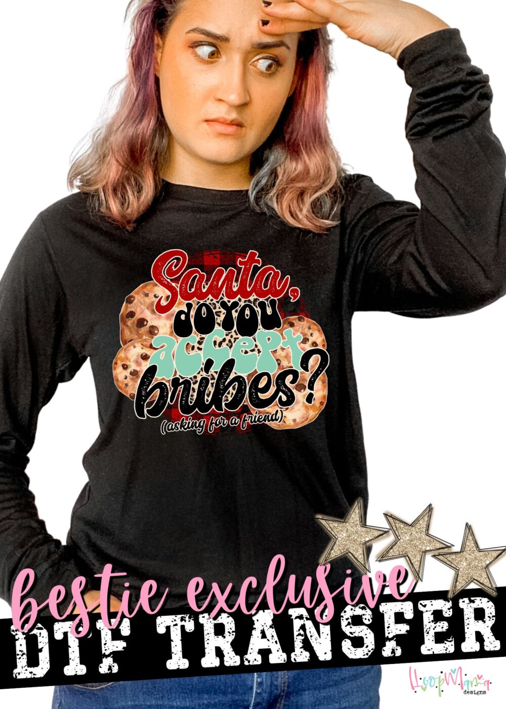 R20156 - Santa, Do You Accept Bribes? - HoopMama Exclusive - DTF Transfer