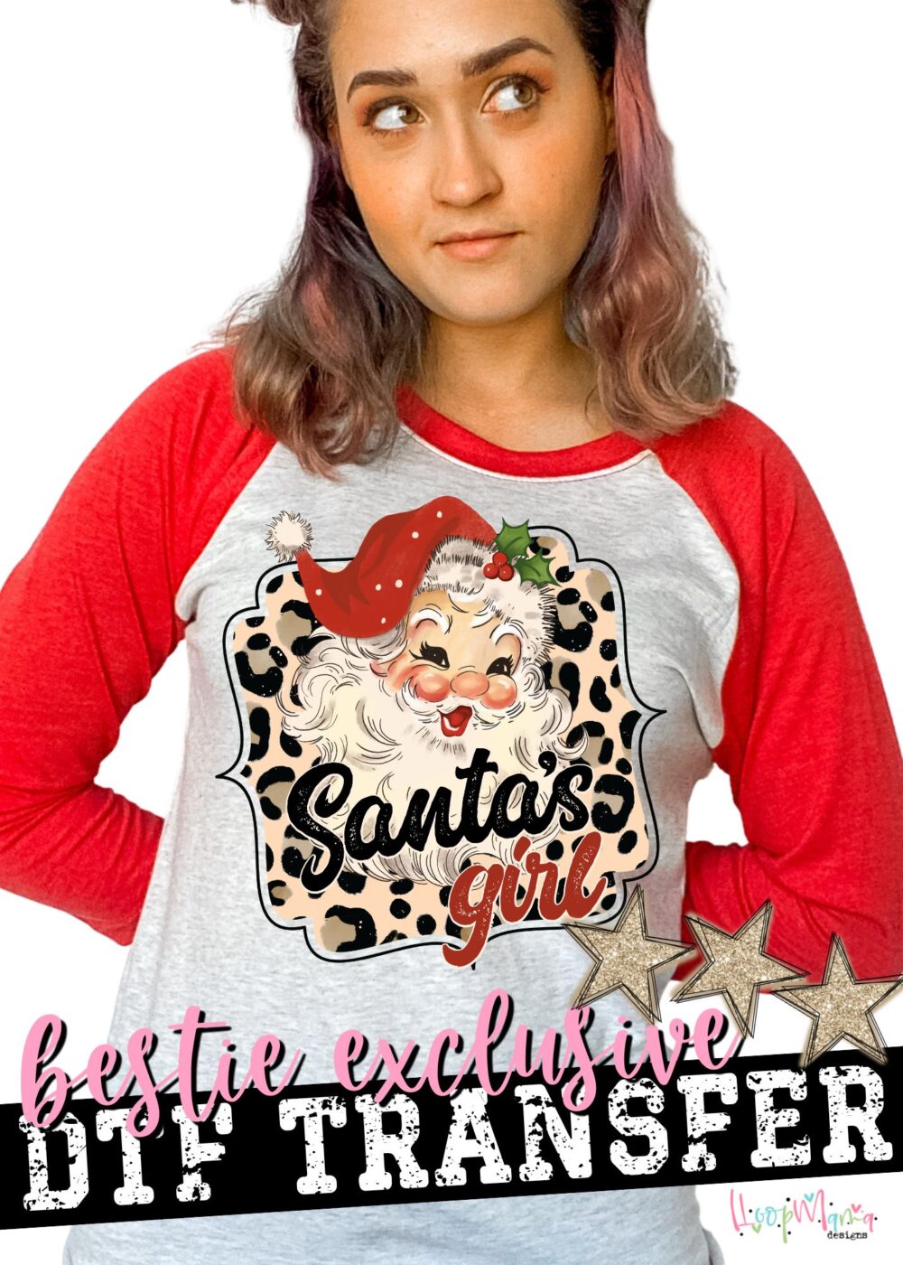 R20155 - Santas Girl - HoopMama Exclusive - DTF Transfer
