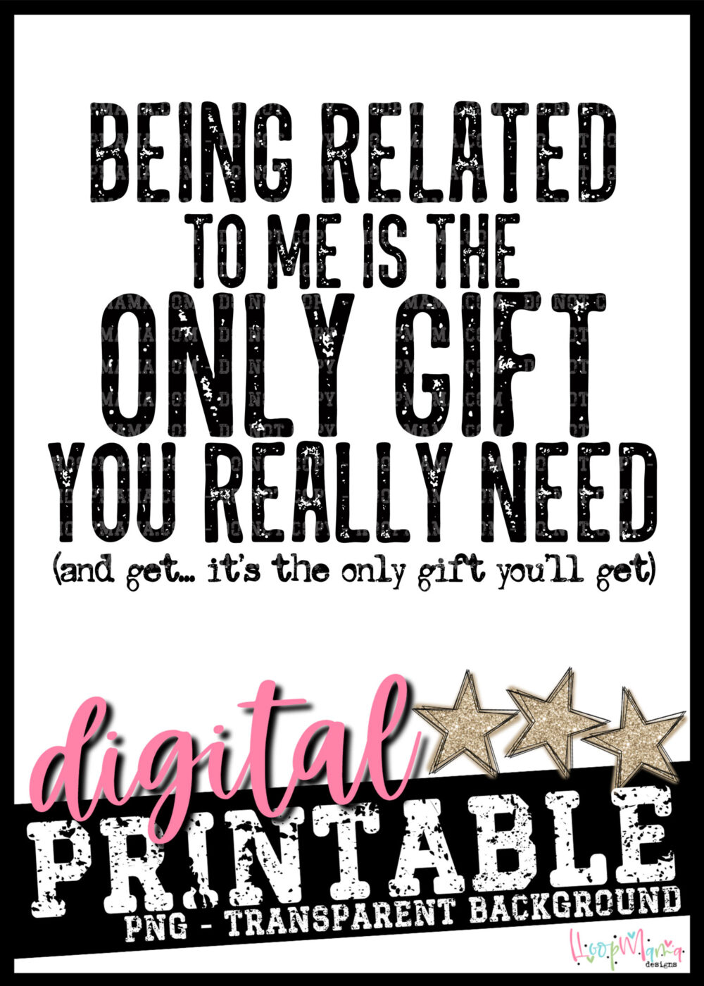 Being Related To Me Is The Only Gift You Really Need PRINTABLE-DOWNLOAD
