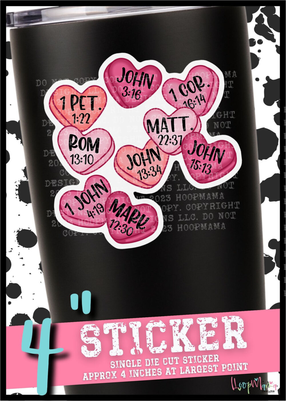 DC23X-0006 -Conversation Heart Candy- DIE CUT STICKER