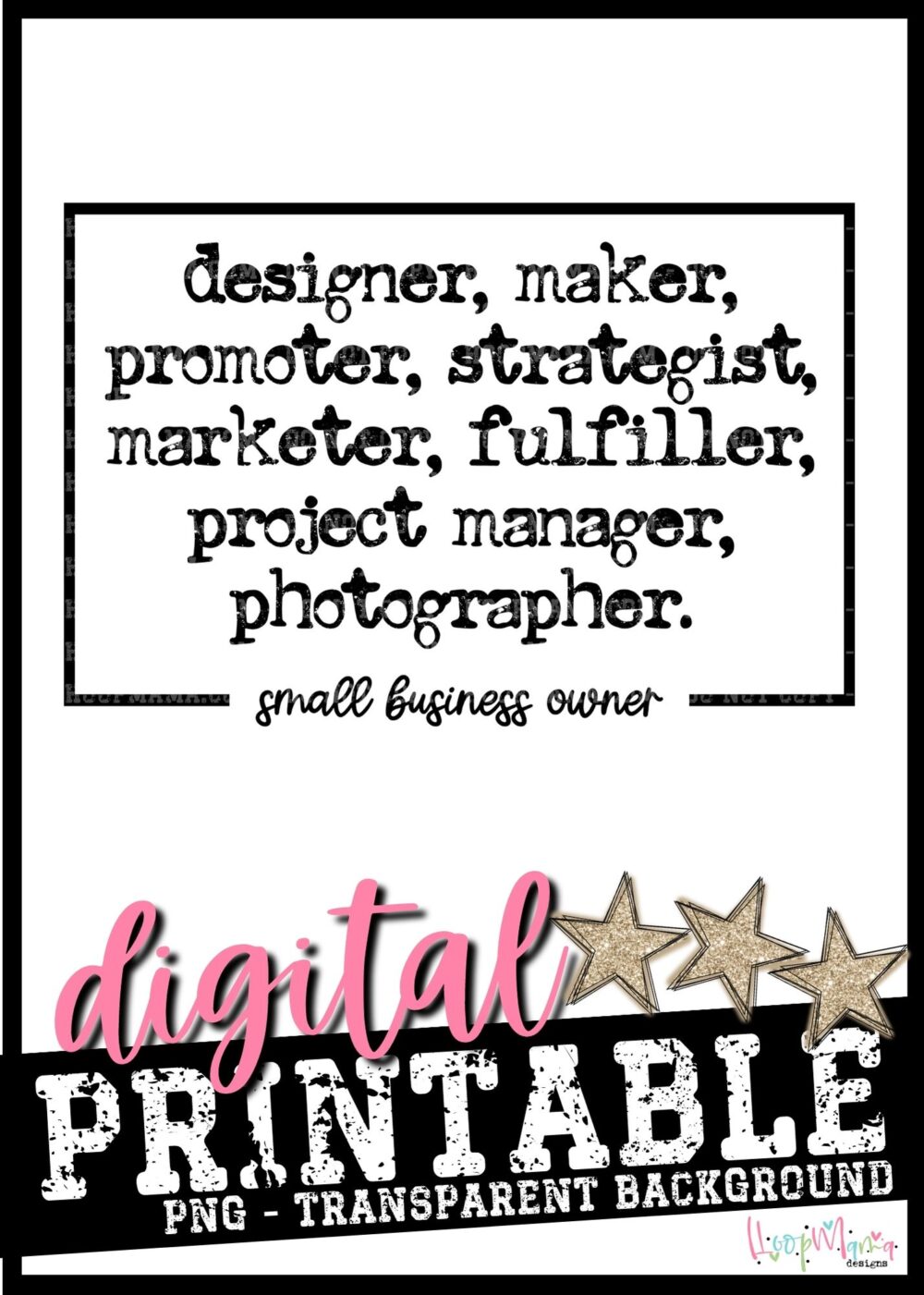 Small Business Owner- PRINTABLE DOWNLOAD