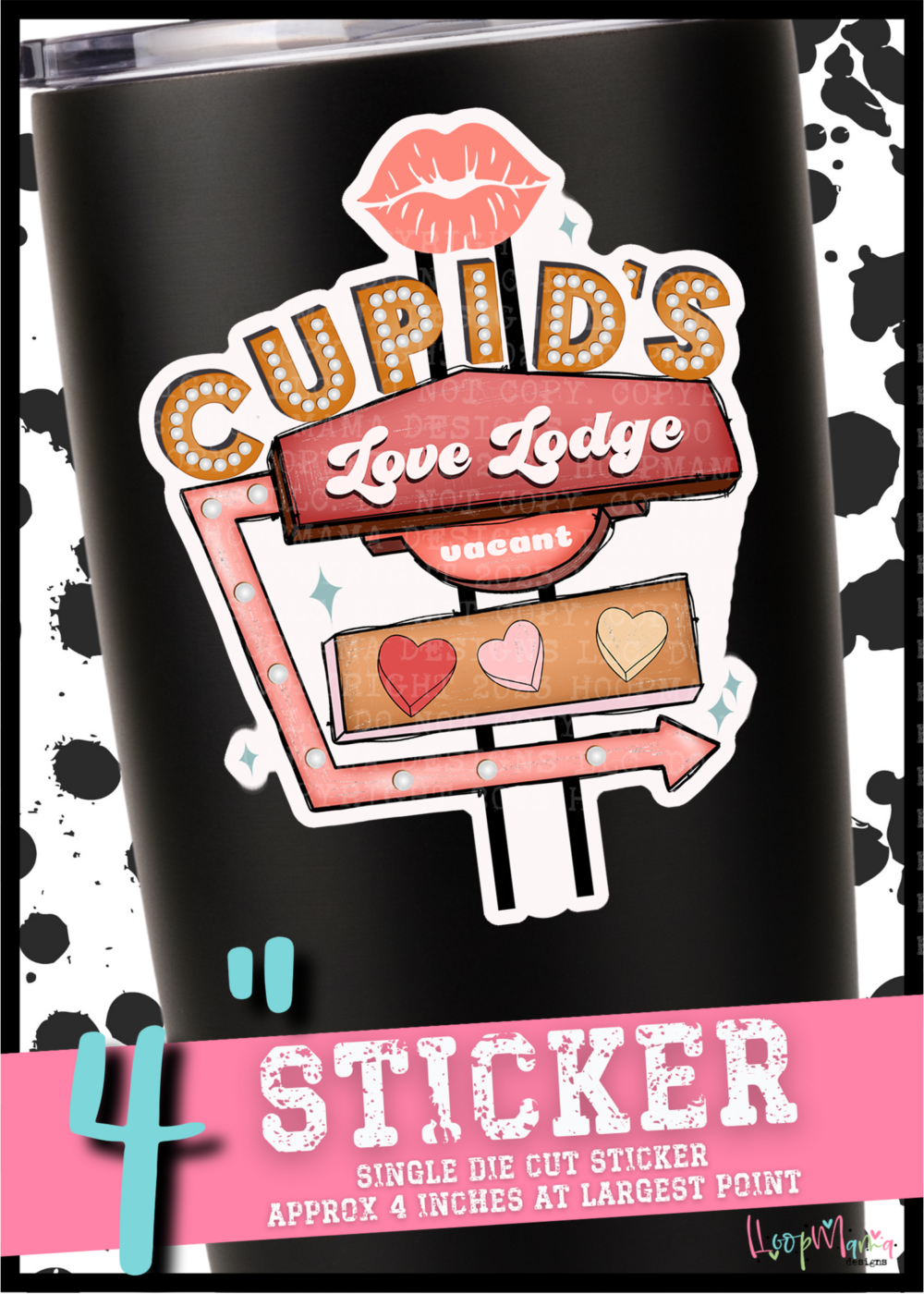 DC23X-0009 -Cupid  Love Lodge- DIE CUT STICKER