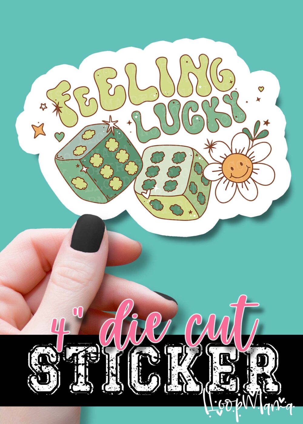 DC23-0163-  Feelin Lucky - DIE CUT STICKER