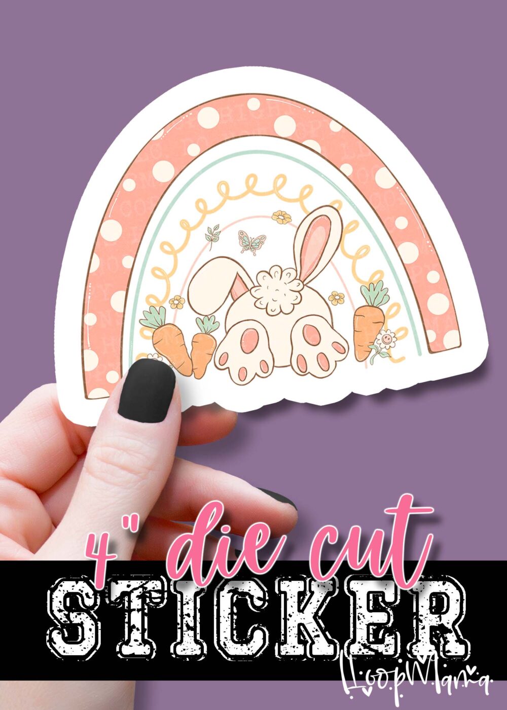 DC23-0206-  Bunny Rainbow - DIE CUT STICKER