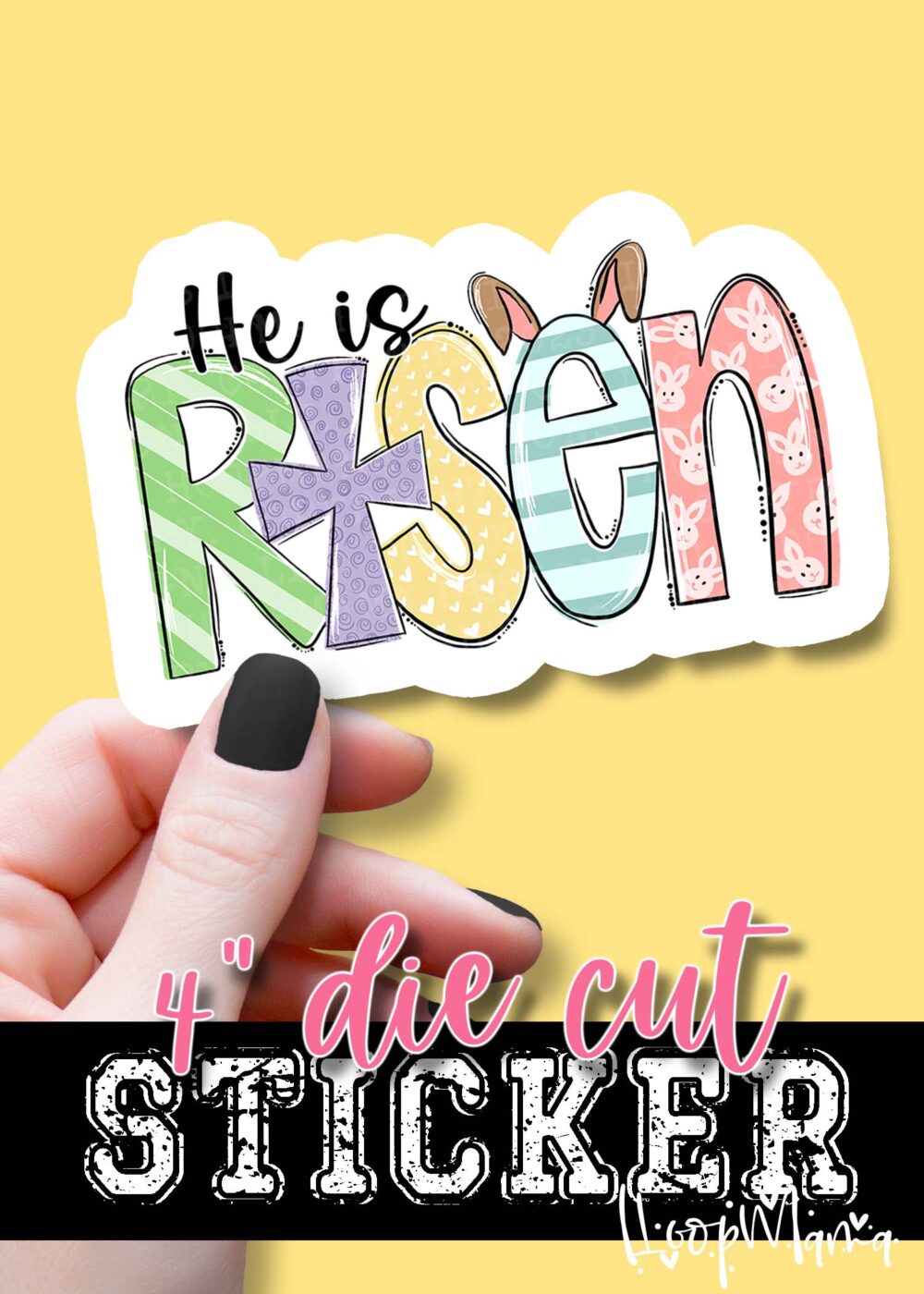 DC23-0196-  He Is Risen - DIE CUT STICKER