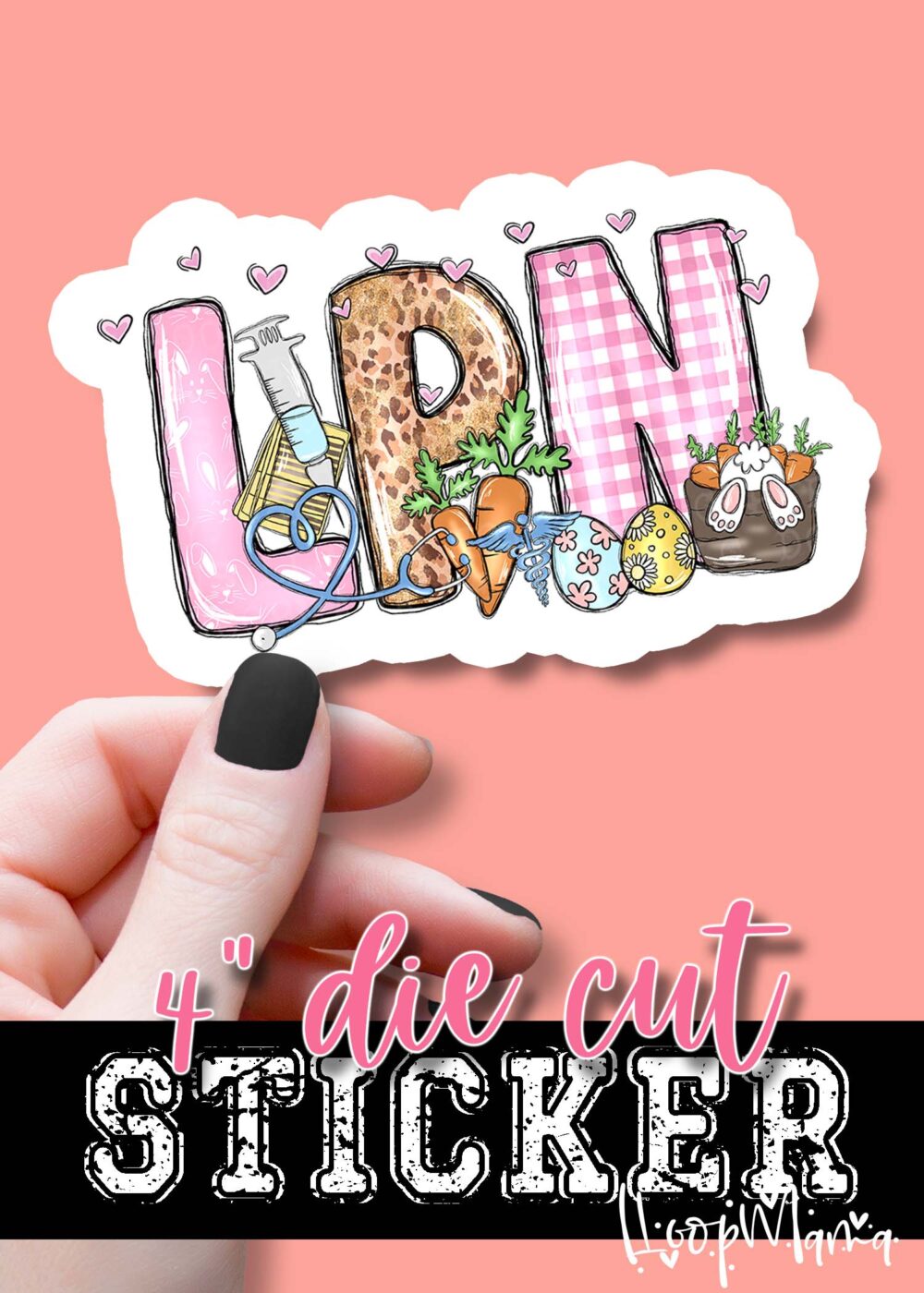 DC23-0199-  LPN Easter - DIE CUT STICKER