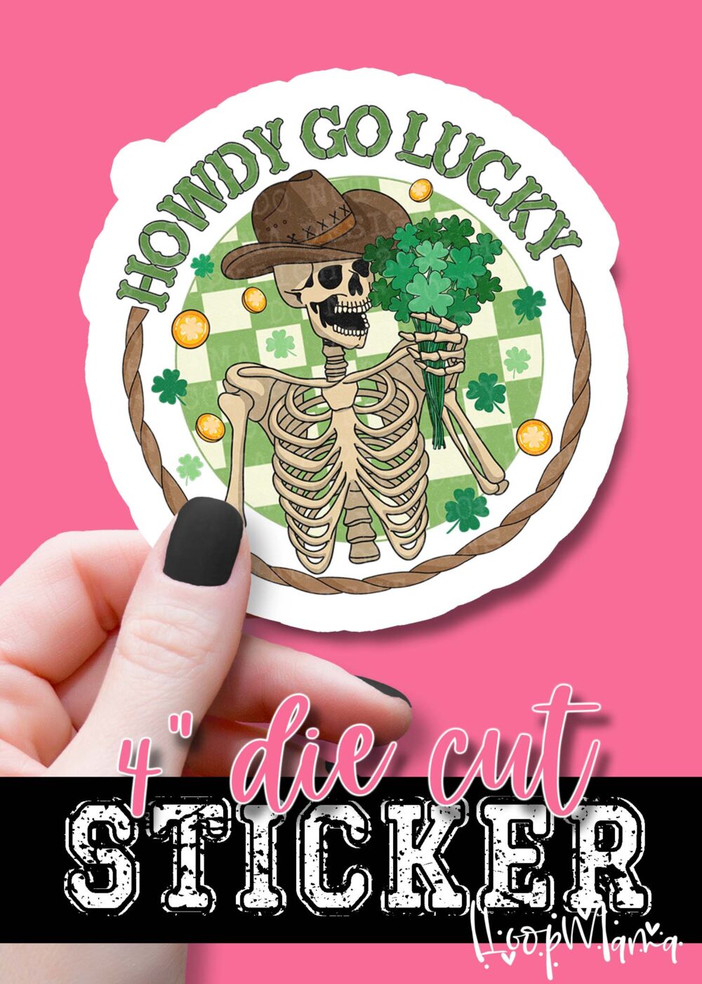 DC23-0156-  Howdy Go Lucky - DIE CUT STICKER