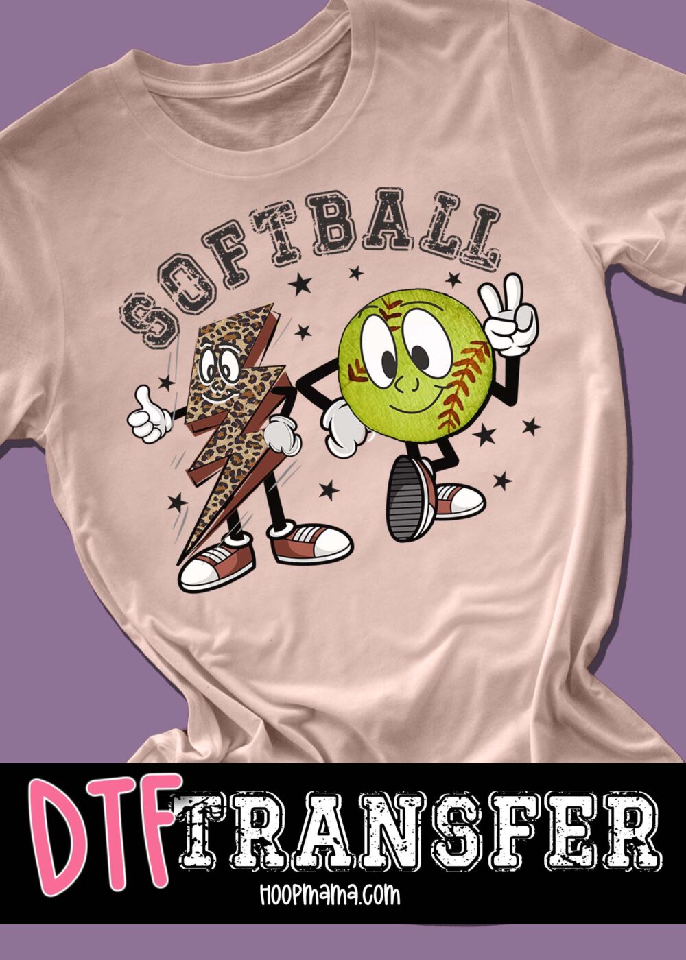 23-0287 - Softball Lightning- DTF Transfer