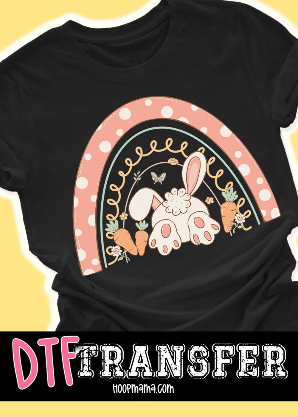 23-0206 - Bunny Rainbow- DTF Transfer