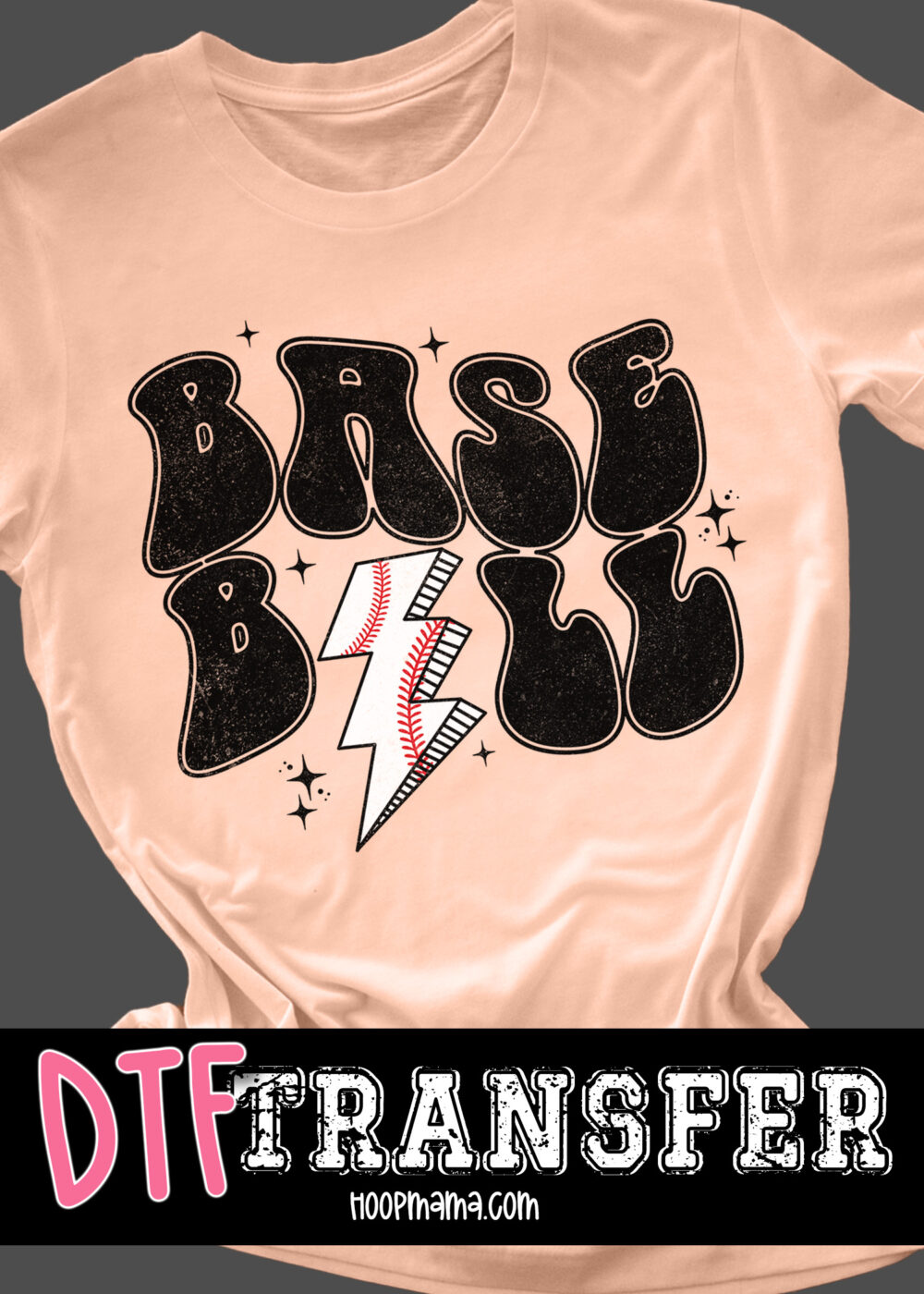 23-0323 - Baseball Lighting Bolt - DTF Transfer