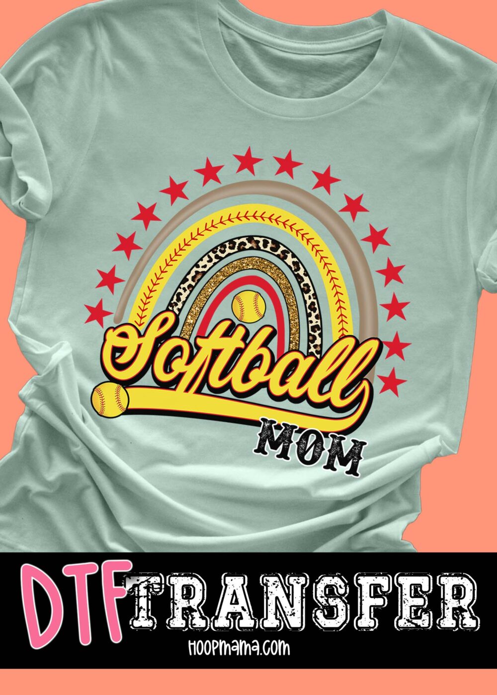 23-0288 - Softball Mom Rainbow- DTF Transfer