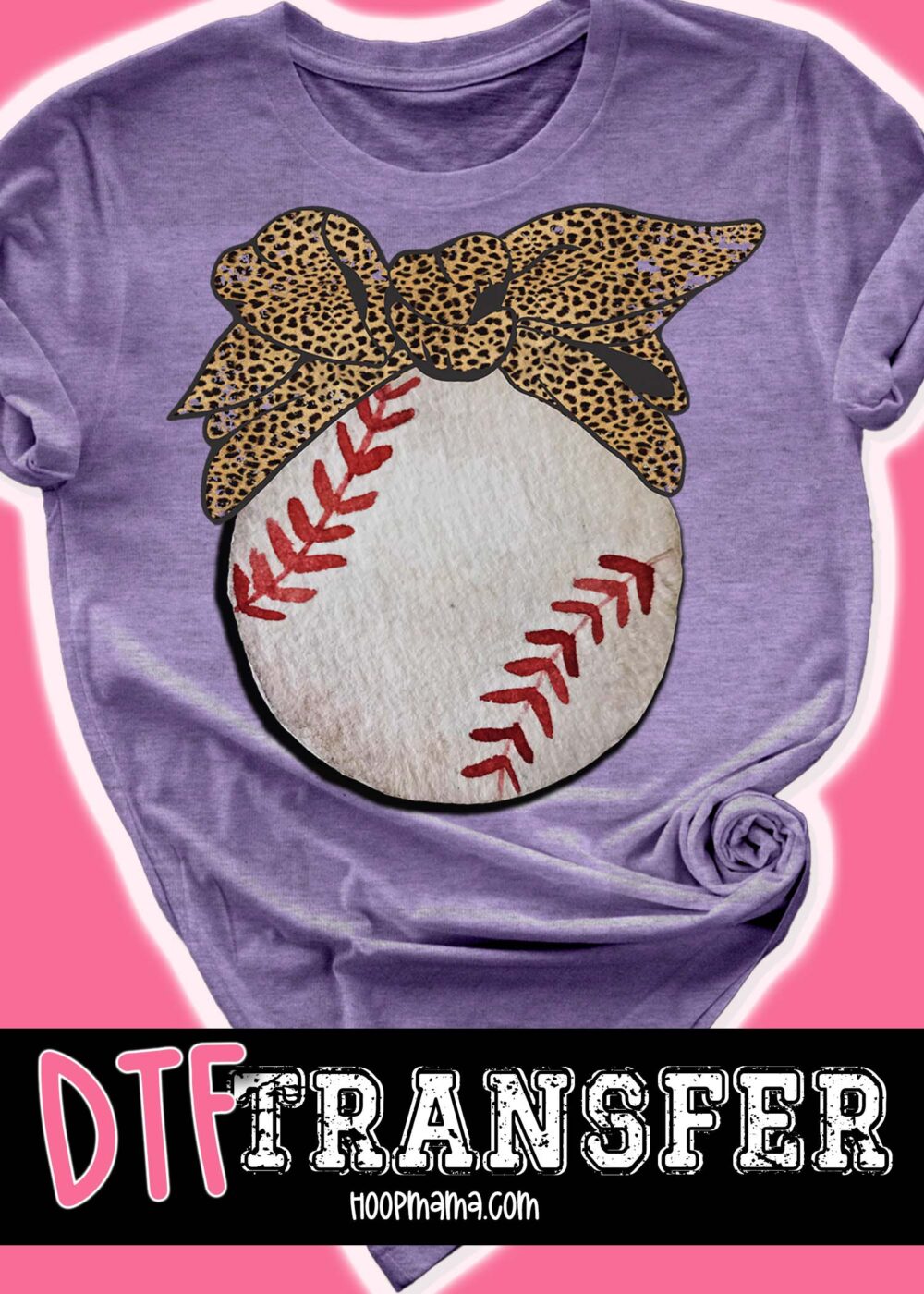 23-0212 - Baseball With Leopard Hair- DTF Transfer