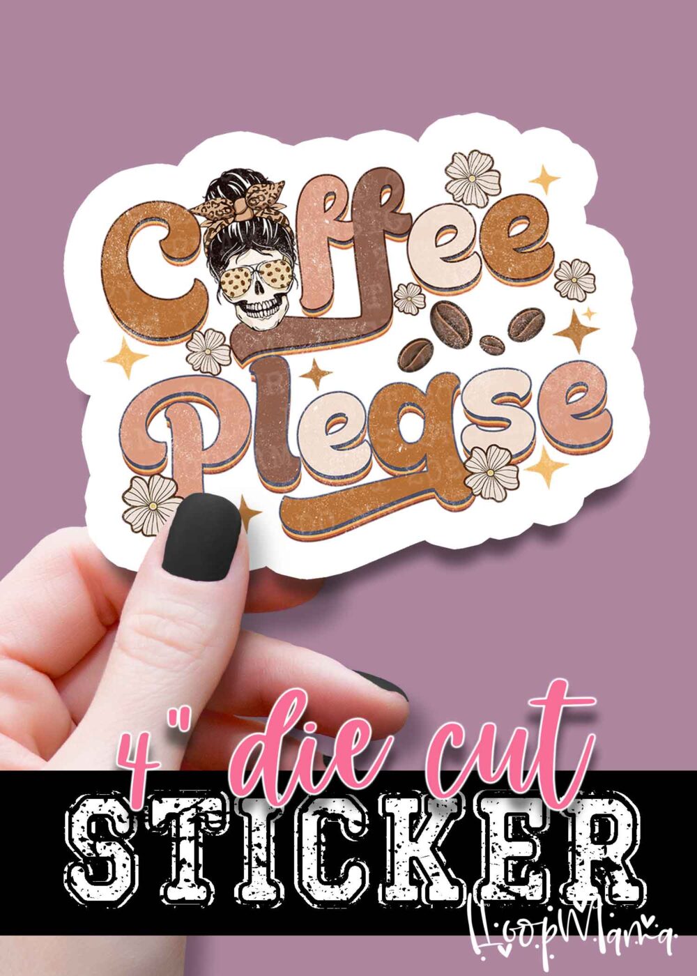 DC23-0372 - Coffee Please - DIE CUT STICKER