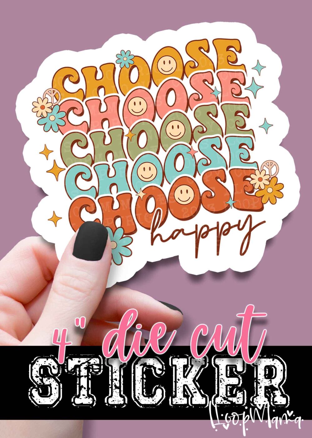 DC23-0439 - Choose Choose Happy - DIE CUT STICKER