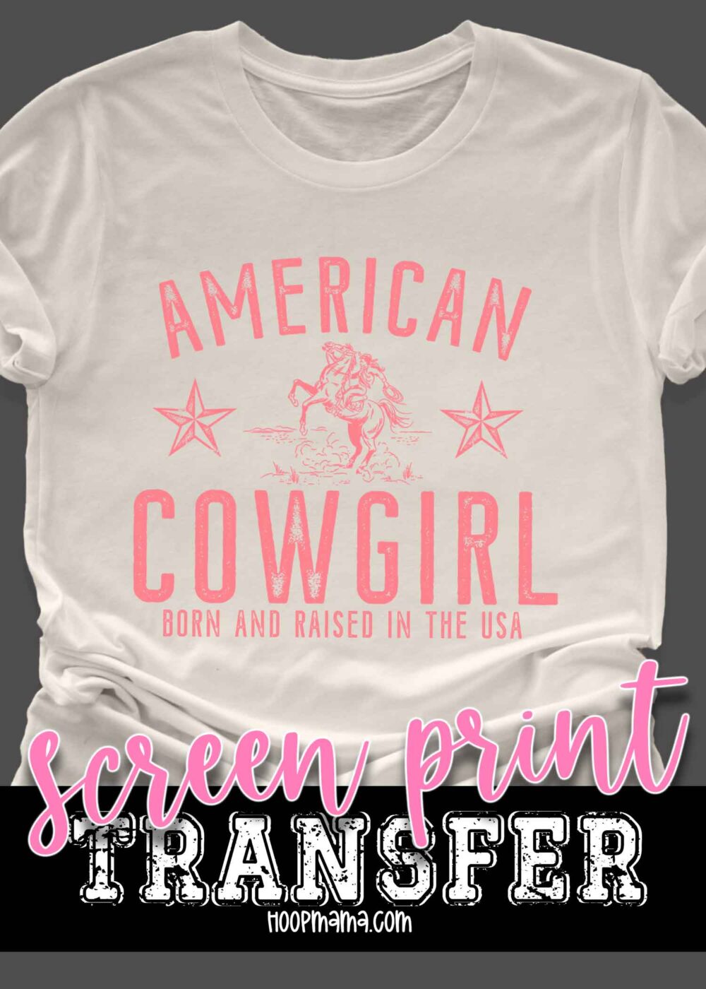 SPT-G2D1 - American Cowgirl - CORAL- 10.5" - SCREEN PRINT TRANSFER
