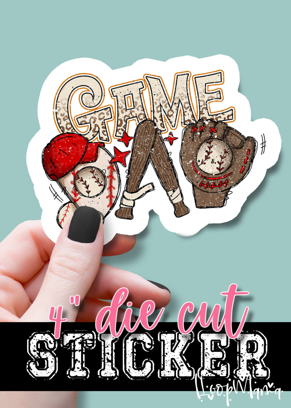 DC23-0327 - Game Day Baseball Gear - DIE CUT STICKER